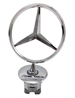 3D Emblem Car Logo Front Hood Ornament Car Cover Chrome Eagle Badge For  Mercedes benz (Bright Silver)