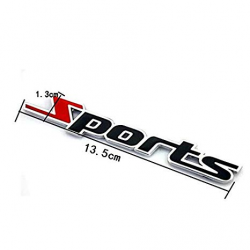 Automaze Splogo Sports Black Racing Sports Sticker 3D Car Chrome Badge Logo  Sticker