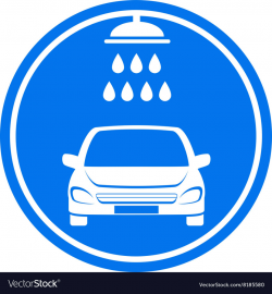 Blue car wash icon