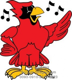 Clipart Cartoon Cardinal Singing