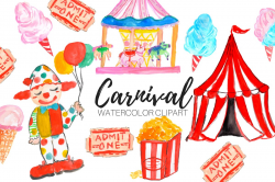 Watercolor Carnival Clipart ~ Illustrations ~ Creative Market