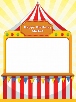 Carnival Party Supplies Photo Props Happy Birthday Circus Photo Booth Prop  - sizes 36x24, 48x36 Personalized Party Decorations, Handmade Party ...