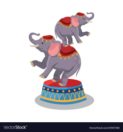 Elephant of circus and carnival design