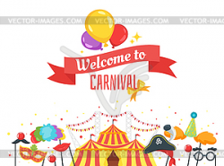 Carnival banner design template - vector EPS clipart