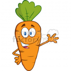 Royalty Free RF Clipart Illustration Smiling Carrot Cartoon Character  Waving For Greeting clipart. Royalty-free clipart # 390168