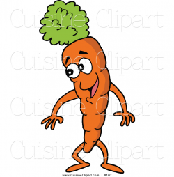 Cuisine Clipart of a Happy Carrot Character Facing Slightly ...