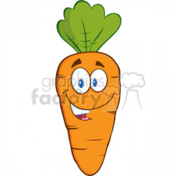 Royalty Free RF Clipart Illustration Happy Carrot Cartoon Character  clipart. Royalty-free clipart # 390227
