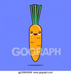 Clipart - Cute vegetable cartoon character carrot icon ...
