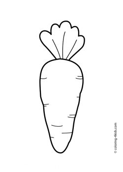 Carrot with leaves vegetables coloring pages for kids ...