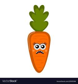 Isolated sad carrot cartoon vector image
