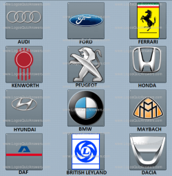 Car Logos Quiz Answers - Level 1