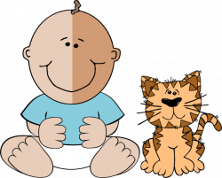 Baby Boy With Cat Clip Art at Clker.com - vector clip art online ...