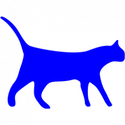 Blue cat 3 icon - Free blue animal icons