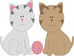 cat clip art | Cat Friends - two cat friends, one gray cat and one ...