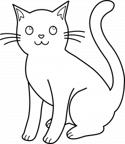 Kitty Cat Line Art For Coloring | i love cats | Coloring pages, Cat ...