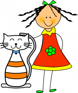 Cat And Girl Clip Art at Clker.com - vector clip art online, royalty ...