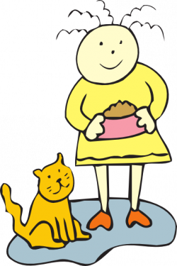 Girl Feeding Her Cat Clip Art at Clker.com - vector clip art online ...