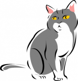 Stylized Gray Cat Clip Art at Clker.com - vector clip art online ...