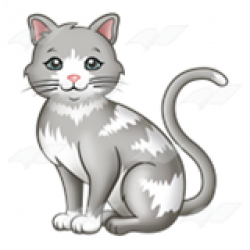 Abeka | Clip Art | Gray Cat—with white stripes