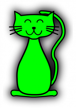 Green Cat Clipart
