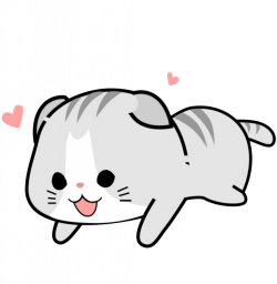 Kawaii clip art black and white stock cat - RR collections