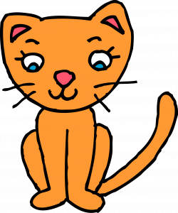 Cute Orange Kitty Cat Clipart - Free Clip Art