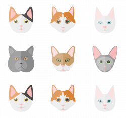 Cat breed clipart transparent pack - RR collections