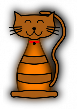 Striped Cat Clip Art at Clker.com - vector clip art online, royalty ...