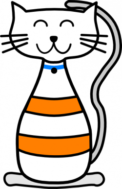 Smiling Striped Cat Character Clip Art at Clker.com - vector clip ...