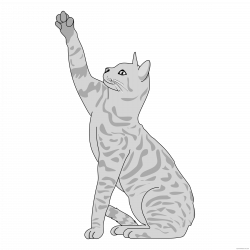 tabby cat clipart black and white - image #19