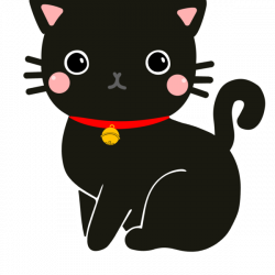 kawaii black cat clipart Image #452705