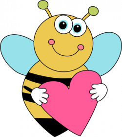 Bee Border Clip Art | Cartoon Valentine's Day Bee - cute cartoon bee ...