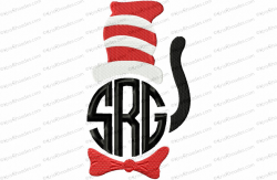 Cat in the Hat Inspired Monogram Topper