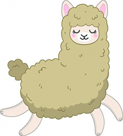 Amazon.com: Cute Happy Kawaii Neutral Llama Alpaca Cartoon ...