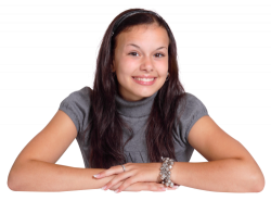 Young Attractive Woman Sitting at the Desk PNG Image - PngPix