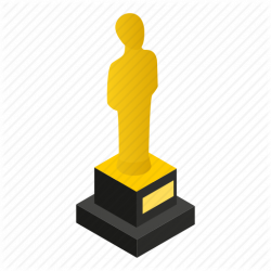 Award, celebrity, gold, golden, isometric, male, statue icon