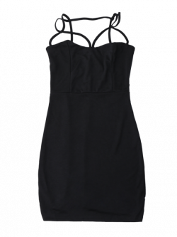 Spaghetti Straps Low Back Bodycon Dress - BLACK S | Virtual wardrobe ...