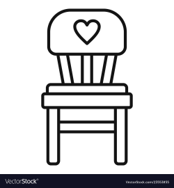 Cute kid chair icon outline style