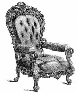 Vintage Clip Art - 2 Fancy Chairs - The Graphics Fairy