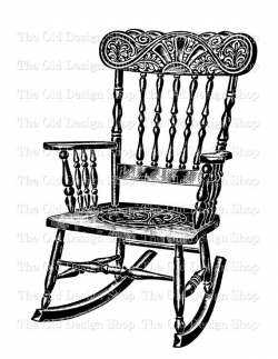 Vintage Rocking Chair Clip Art Illustration Digital Stamp ...