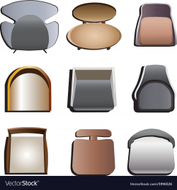 Chair top view set 4