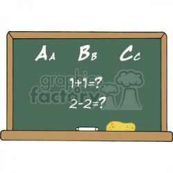 School Chalk Board With Text ABC\'s and Mathematics clipart. Royalty-free  clipart # 379190