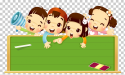 Blackboard Learn Cartoon Child , School children, four girls ...