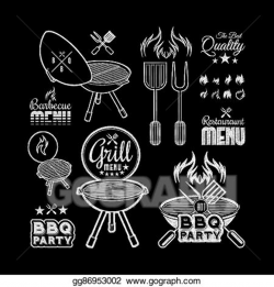 Stock Illustration - Barbecue grill chalkboard. Clipart ...