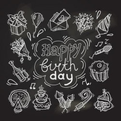 Birthday sketch chalkboard - Download Free Vectors, Clipart ...