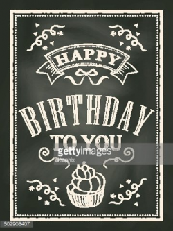 chalkboard Birthday card design background Clipart Image | + ...