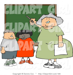 Clip Art of an Old Female Elementary School Teacher Teaching ...
