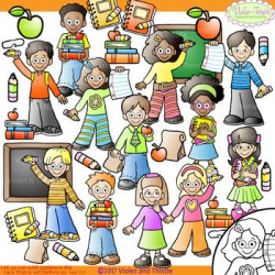 Back to School Kids Clipart Chalkboard Clip Art | Clipart ...