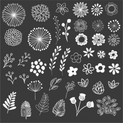 Chalkboard Floral Clipart - Clip Art - Floral Clipart ...