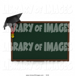 Clip Art of a 3d Graduation Cap on a Chalkboard by BNP ...